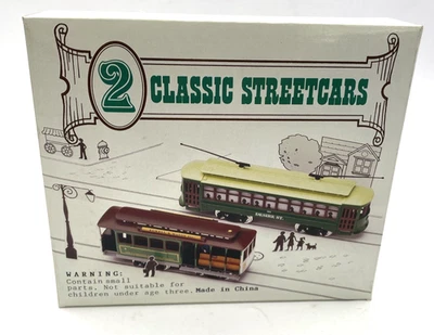 Juego de 2 tranvías clásicos a escala HO Desire St & Powell & Mason Trolley en caja Foto 1 de 4