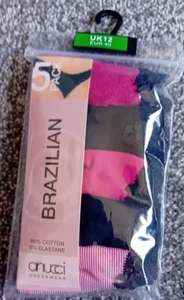Ladies 5 Pack Brazilian Briefs Size 14 Bnwt - Picture 1 of 2