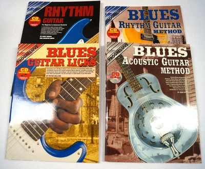 LOT (5) Learn Guitar Books CDs Blues Rhythm Method Acoustic Licks Guitar C243 - Image 1 of 4