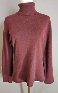 Suéter Classiques Entier 100% Cachemira Cuello Alto Borgoña Rojo Talla M Lujo  - Imagen 1 de 8