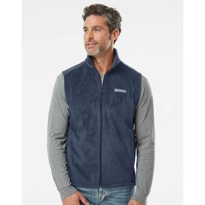  COLUMBIA Men's Steens Mountain Fleece Vest Medium Navy Blue Full Zip NWOT - Image 1 of 4