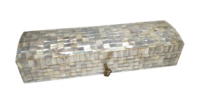 Große Perlmuttdose Perlmutt Kiste Kasten Holz mit Schlüssel Schatulle 30 cm !!! - Bild 1 von 4