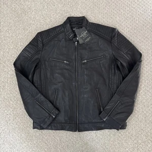 Giacca vera pelle Smart Range biker nera zip uomo taglia 2XL XXL NUOVA CON ETICHETTE - Foto 1 di 18