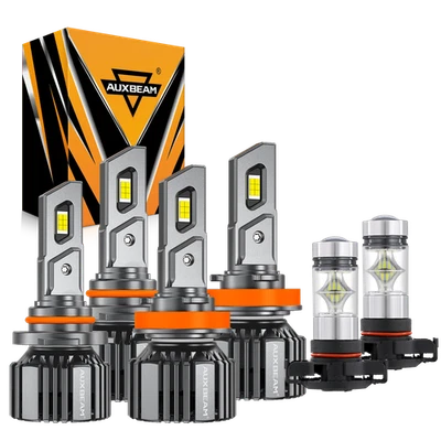 For GMC Sierra 1500 2500HD 3500HD 2007-2019 LED Headlight + Fog Light Bulbs Kit - Image 1 of 4