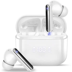 Wireless Earbuds, Bluetooth 5.3 Headphones Stereo Bass with Noise Cancelling ... - Picture 1 of 7