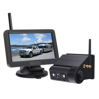 1080P Solar Magnetic Wireless RV Backup Camera 5" Car Monitor for Trailer Truck - Image 1 of 4