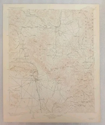 VINTAGE ORIGINAL CONGRESS ARIZONA USGS GEOLIGICAL TOPO TOPOGRAPHICAL MAP 1923 - Image 1 of 4