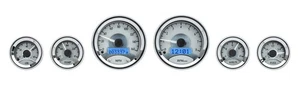 Dakota Digital Universal 6 Round Analog Gauge Instrument System Kit VHX-1060-S-B - Picture 1 of 5
