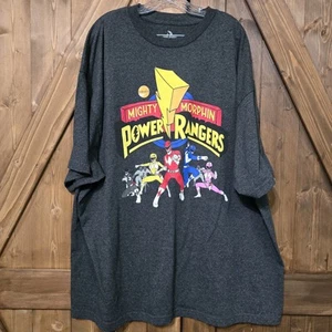 Nostalgic Mighty Morphin Power Rangers Black Graphic T-Shirt SIze 5XL - Picture 1 of 5