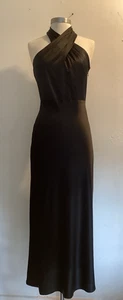 Langes Kleid Veronica Beard schwarz Schrägschnitt Seide Neckholder Gr. 2 - Bild 1 von 6