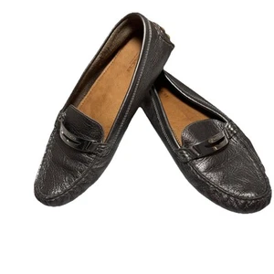 Coach Shoes Pebbled Leather Nola Silver/gray Driving Loafers Moccasins US 9 Eu39 - Picture 1 of 12
