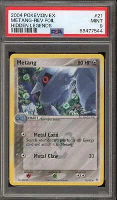 Pokemon Metang EX Hidden Legends Reverse Holo Rare #21 PSA 9 Mint - Image 1 of 2
