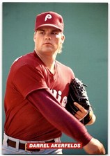 1990 Philadelphia Phillies Photocards Darrel Akerfelds