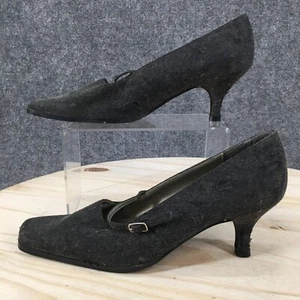 Newport News Heels Womens 8 Casual Comfort Mary Jane Pumps Grey Faux Suede - Picture 1 of 11