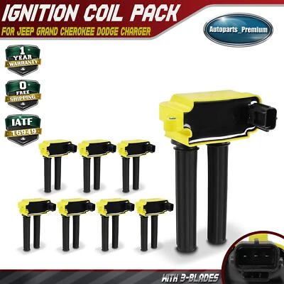 8x Bobina de encendido amarilla para Jeep Grand Cherokee 06-24 Dodge Ram 1500 Chrysler Foto 1 de 4