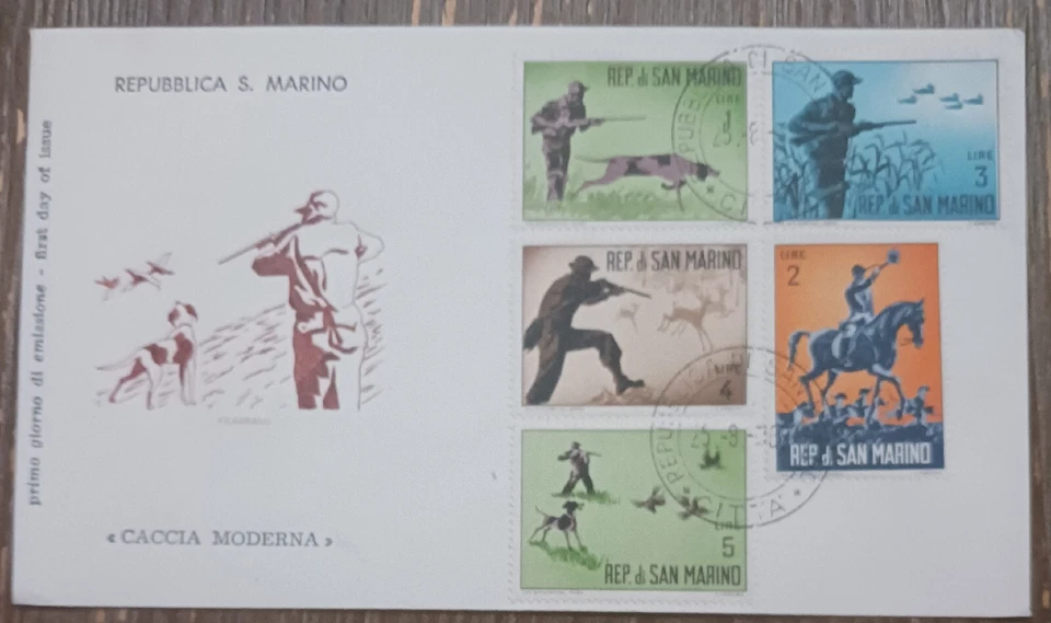 REPUBLICA SAN MARINO - "CACCIA MODERNA " -PRIMO GIORNO DI EMISSIONE - FDC - Image 1 of 2