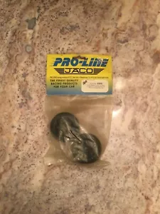 Vintage Proline Jaco 1/12 RC Pan Car Rear Wheels & Trued Foam Tires Green Medium - Picture 1 of 4