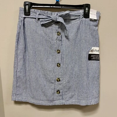 Pantalón corto de mezcla de lino púrpura y más talla S azul y blanco nuevo con etiquetas Foto 1 de 4