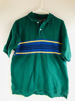 Camisa polo masculina Route 66 tamanho grande verde azul amarela vintage manga curta - Imagem 1 de 4