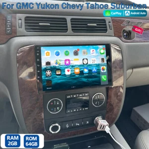 Android 13 Carplay For GMC Yukon Chevy Tahoe Suburban GPS Car Stereo Radio + Cam - Picture 1 of 16
