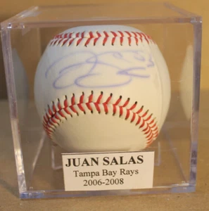 SALAS, JUAN 2006-2008 TAMPA BAY RAYS SIGNIERT BASEBALL JSA AUTHENTISCH - Bild 1 von 2