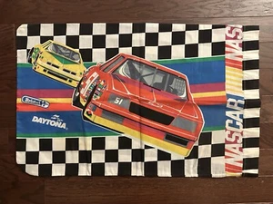 1970s Vintage NASCAR Pillowcase Checkered Flag w/ Talladega Daytona Bristol - Picture 1 of 2