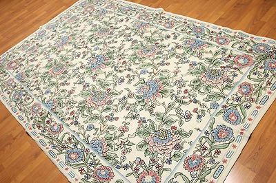 Alfombra 6' x 9' Hecha a Mano Enganchada 100% Lana 6x9 Beige Foto 1 de 4