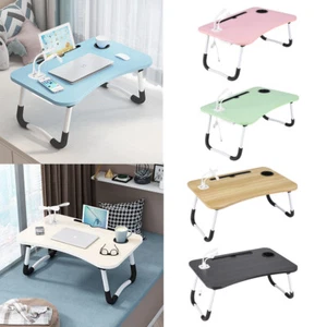 Bed Lap Tray Folding Legs Computer Sofa Desk with USB Fan/Lamp/Drawer/Cup Slot - Picture 1 of 29
