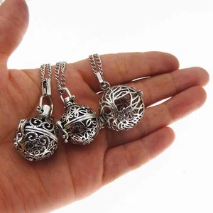 3pcs Estilo retro Latón hueco perfume difusor medallón Bola Bola Collar de armonía - Imagen 1 de 8