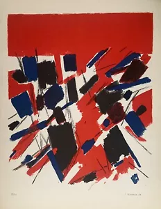 Jacques Germain Original Lithograph Signed 1969 Abstract Art Bauhaus - Picture 1 of 1