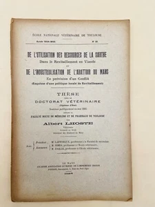 Thèse vétérinaire - Abert Lhoste - 1925 - Foto 1 di 4