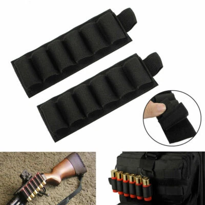 Tactical 6 Round Shotgun Shell Ammo Carrier Holder Pouch Bag Belts 12/20GA Gauge - Image 1 of 4