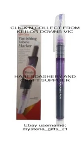 VANISHING FABRIC MARKER PURPLE 1MM THIN LINE FINE TIP ER296 SEW EASY - Picture 1 of 1