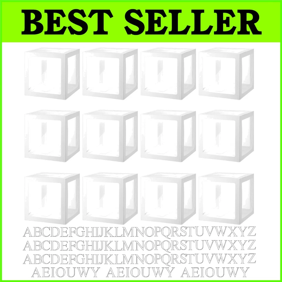 Juego de cajas de globos transparentes reutilizables con letras del alfabeto para cualquier celebración Foto 1 de 4