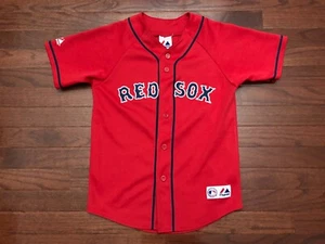 CAMISETA DE BÉISBOL NIÑOS BOSTON RED SOX JUVENIL MEDIANA ROJA AZUL MAJESTUOSA GENUINA MLB - Imagen 1 de 8