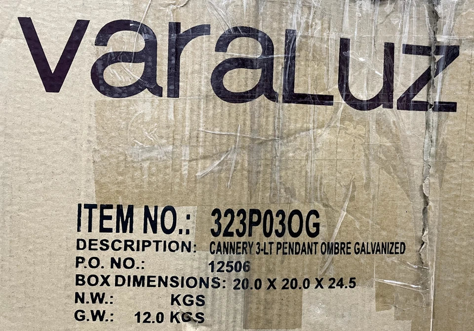 Colgante Varaluz 323P03OG Cannery 3 Luces 23" Ancho, Ombre Galvanizado Foto 1 de 4