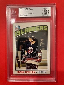 BRYAN TROTTIER 1976-77 O-PEE-CHEE SIGNED ROOKIE CARD BGS 00015366948