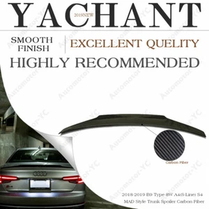CARBON mad-Style Trunk Wing Rear Spoiler Fit For 18-19 B9 Type 8W A4 (s line) S4 - Foto 1 di 7