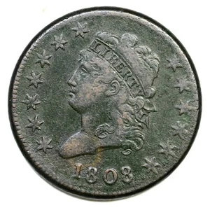1808 S-279 R-1 Classic Head Large Cent Coin 1c - Picture 1 of 2