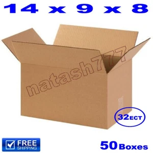 50 - 14x9x8 Cardboard Boxes 32-ECT Mailing Packing Shipping Corrugated Carton - Picture 1 of 1