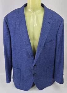 Peter Millar Herren Blau Microcheck Hyperlight 100% Wolle Sport Mantel Größe 48 R - Bild 1 von 6