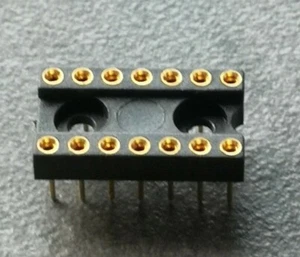10x IC-Bausteine IC-Steckadapter IC-Sockel schwarz/gold 14-polig gedreht NEU - Picture 1 of 6
