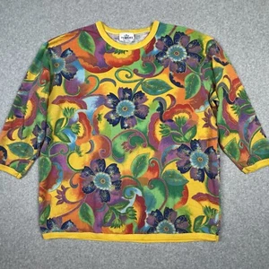 Vintage YS Sport YoungStuff Womens 2X (20/22) Floral AOP Pullover Sweatshirt USA - Picture 1 of 10