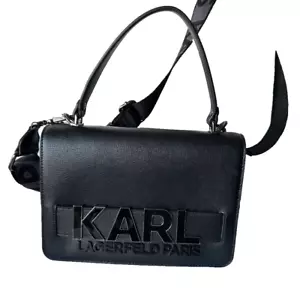 NWT $228 KARL LAGERFELD PARIS CROSSBODY BAG PURSE with big logo - Picture 1 of 7