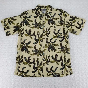 Columbia XCO Shirt Men L Yellow Hawaiian Floral Short Sleeve 1 Pocket Silk - Picture 1 of 12