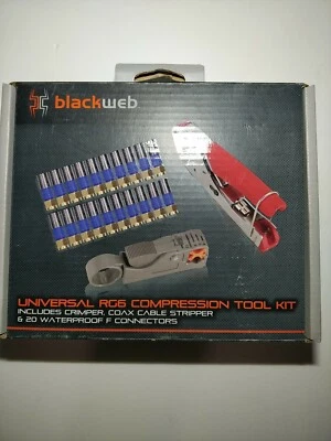 Kit de herramientas de compresión Blackweb Universal RG6 solo 17 de los 20 conectores Foto 1 de 2
