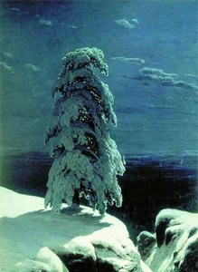 Oil painting Ivan Shishkin - In the Wild North pine with snow in winter scene @@ - Picture 1 of 1