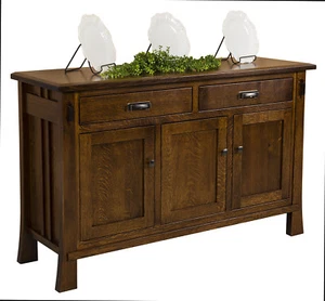 Amish Arts & Crafts Sideboard Buffet Craftsman Mission Solid Wood Grant 61" - Picture 1 of 1
