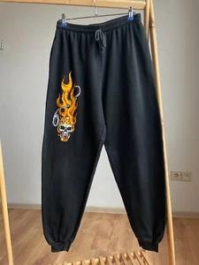 Pantalones deportivos holgados vintage años 90 Burning Skull talla XXL - Imagen 1 de 11