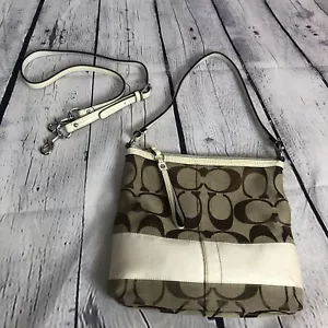 Borsa donna Coach firmata tela crema e marrone borsetta tote borsetta borsetta A1073-F13674 - Foto 1 di 4
